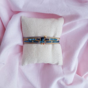 Crystal Gemstone Bracelet, Multi Strand Wrap Bracelet, Multicolor Layering Bracelet, Elegant Tiny Beads Bracelet, Adjustable Gold Bracelet