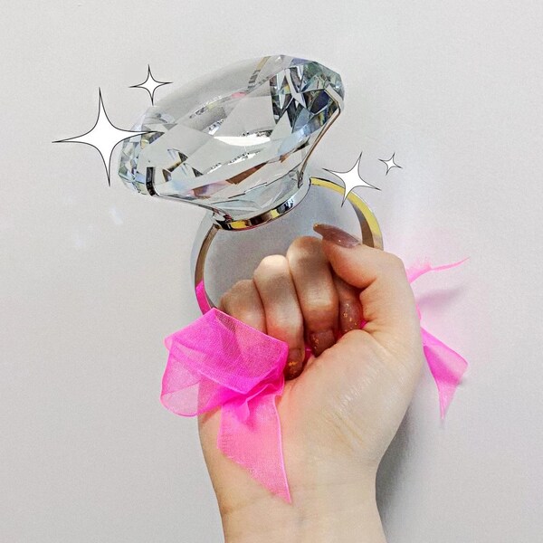Giant Fake Diamond Ring Etsy