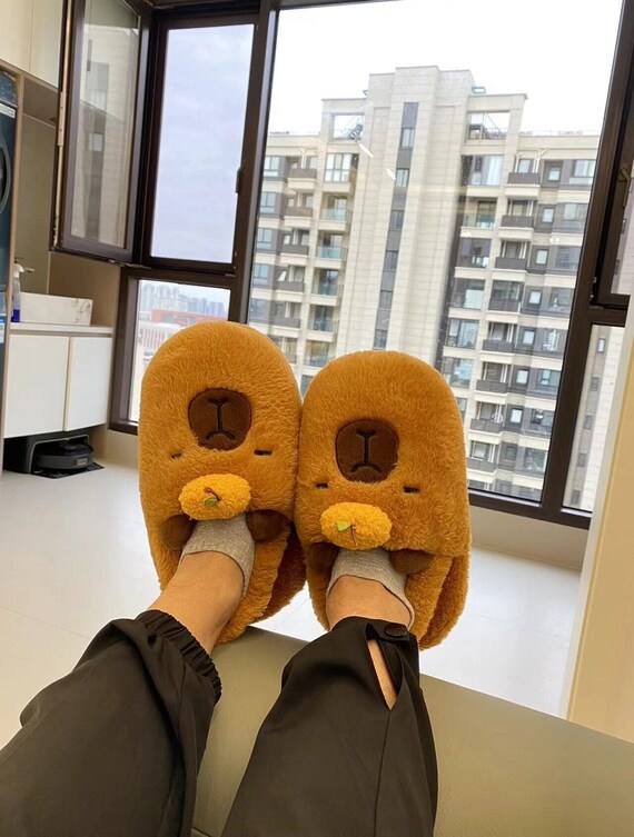 Cute Capybara Orange Cartoon Slippers kawaii Women s Comfortable