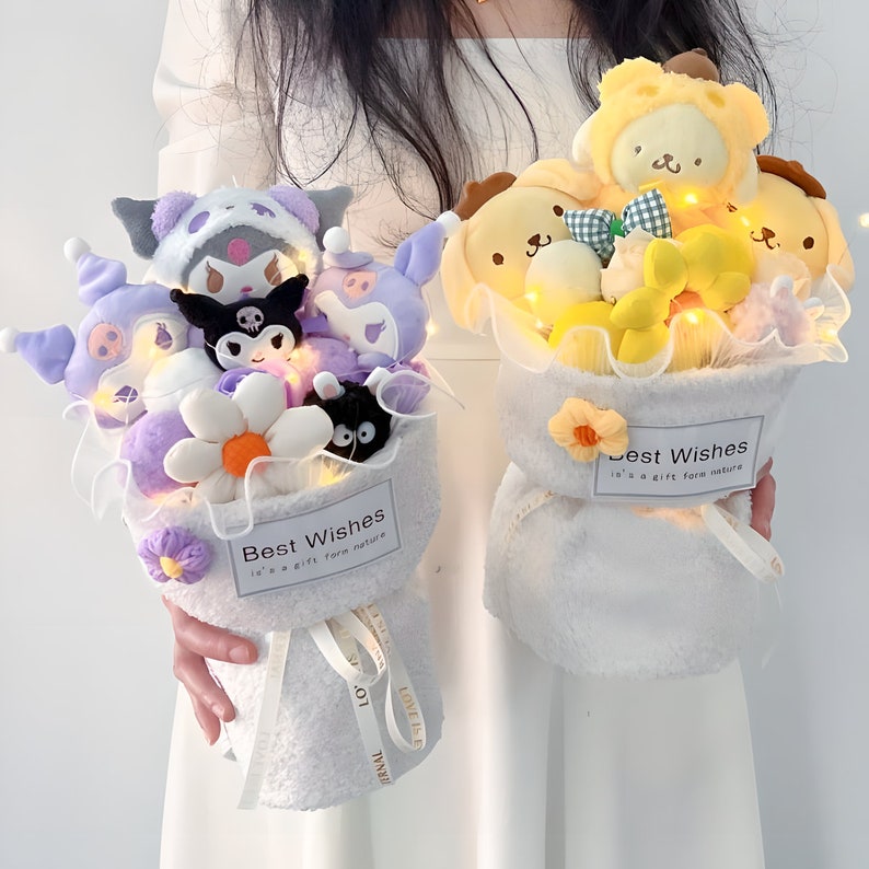 Handmade Plush Toy Bouquet,stuffed Animals Bouquet,cartoon Anime Plush
