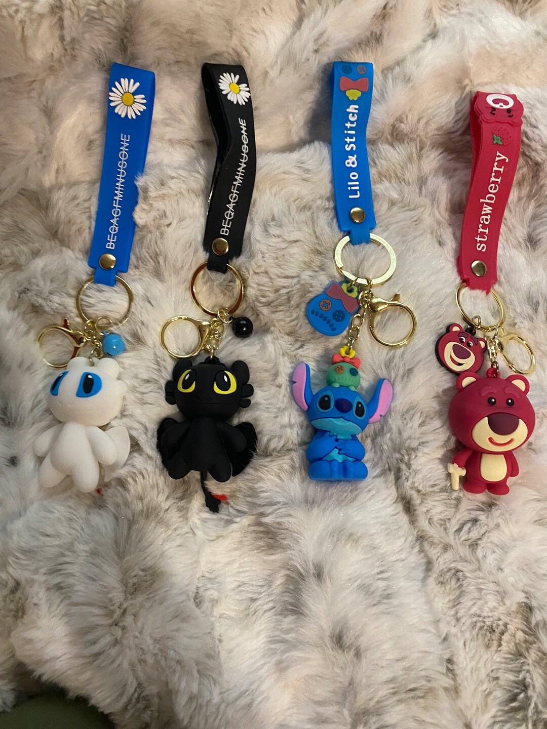 Disney Character Keychains Strawbery Bear/ Lotso Keychain Etsy