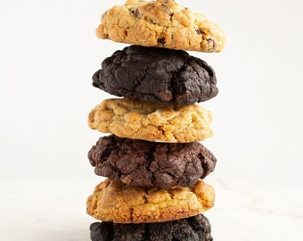 Cookie Mix Box mit 6 verschiedenen Gourmet Cookies - NY Style, vegan, handgemacht, nussfrei - Oreo, Biscoff, Chocolate Chip, Geschenk