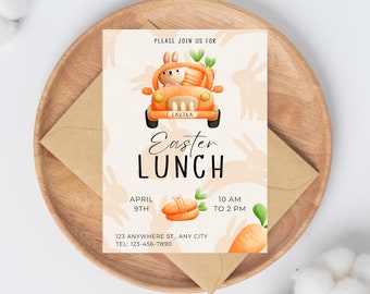 EDITABLE Easter Lunch Invitation | Digital Easter Lunch | Digital Easter Invite | Canva Easter Invite