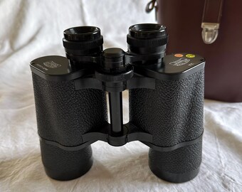 Large Vintage CARL ZEISS Jena Jenoptem 10x50 W Binoculars - Mint Condition with Original Leather Case