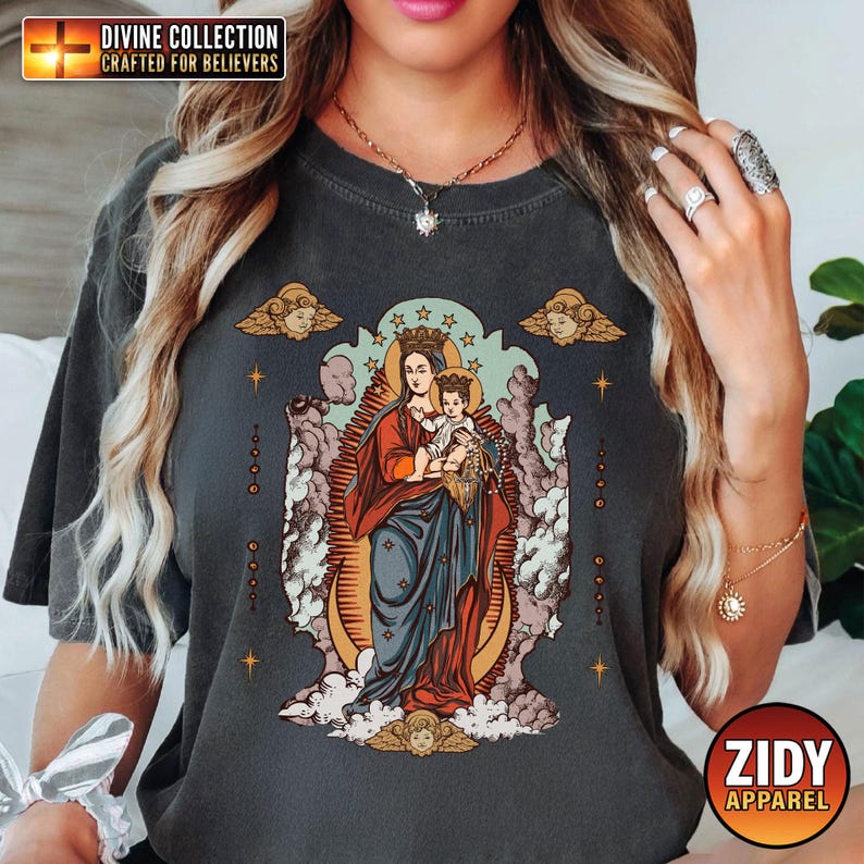 Our Lady of the Rosary Shirt, Virgin Mary Shirt, Mother Mary Shirt, Our ...