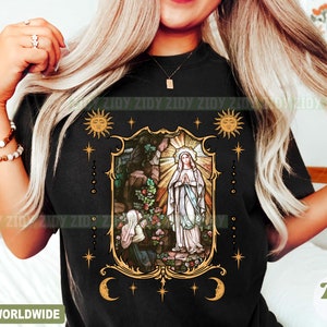 Lady Of Lourdes Shirt, Virgin Mary Shirt, Mother Mary Shirt, Our Lady Of Guadalupe Shirt image 3