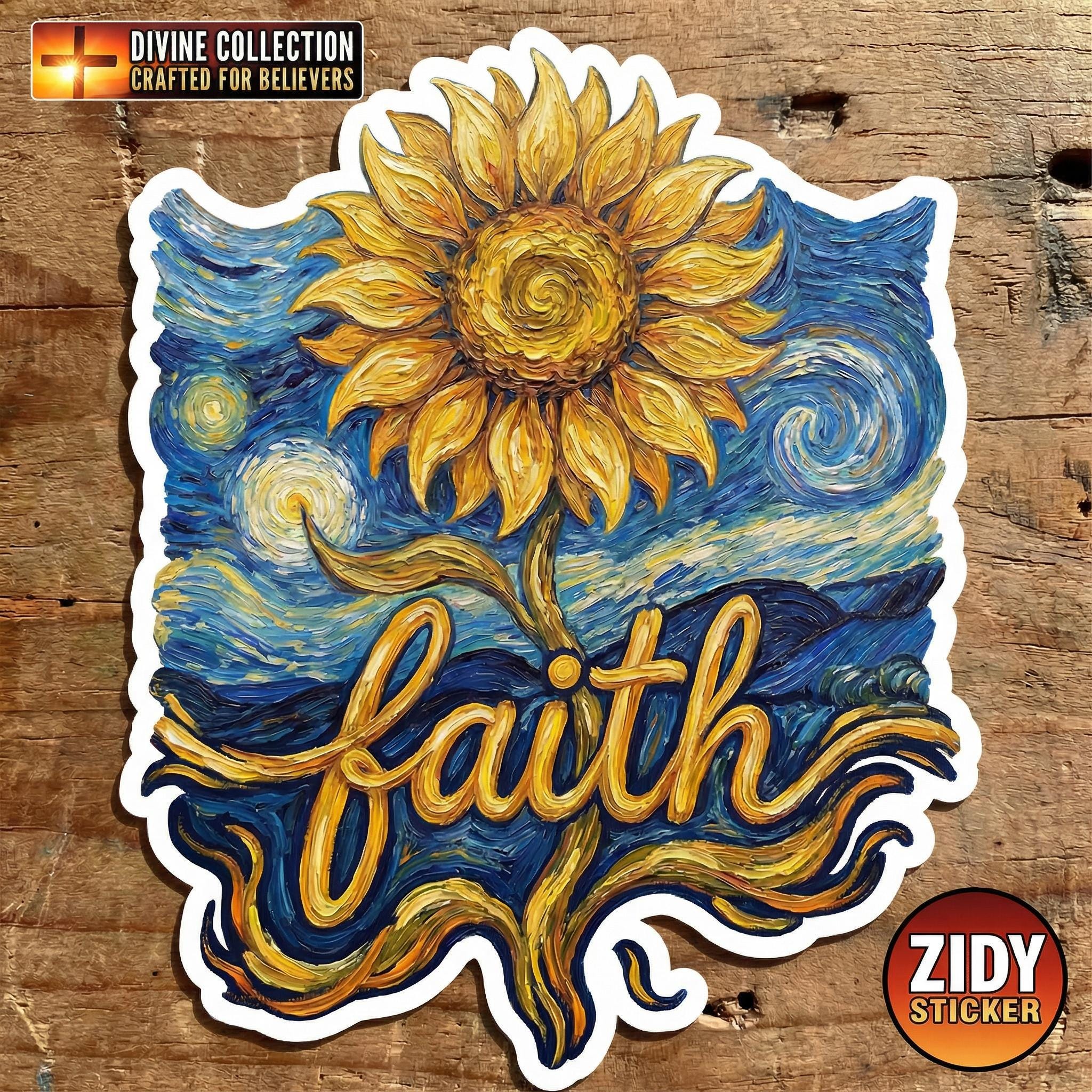 Christian Vinyl Sticker, Sunflower Sticker, Faith Sticker, Religious ...