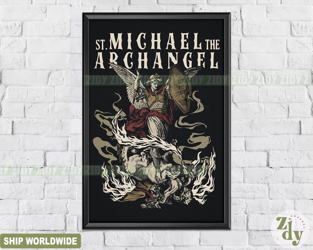 Saint Michael the Archangel Poster Saint Michael Art Print - Etsy