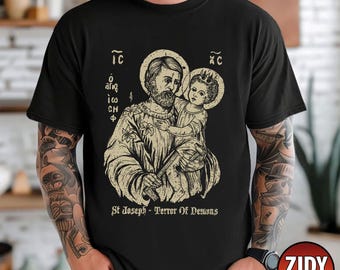 St. Joseph Terror Of Demons Shirt, Catholic Shirt, Saint Joseph Shirt, Catholic Men Shirt, Catholic Women Shirt, Gift For Him