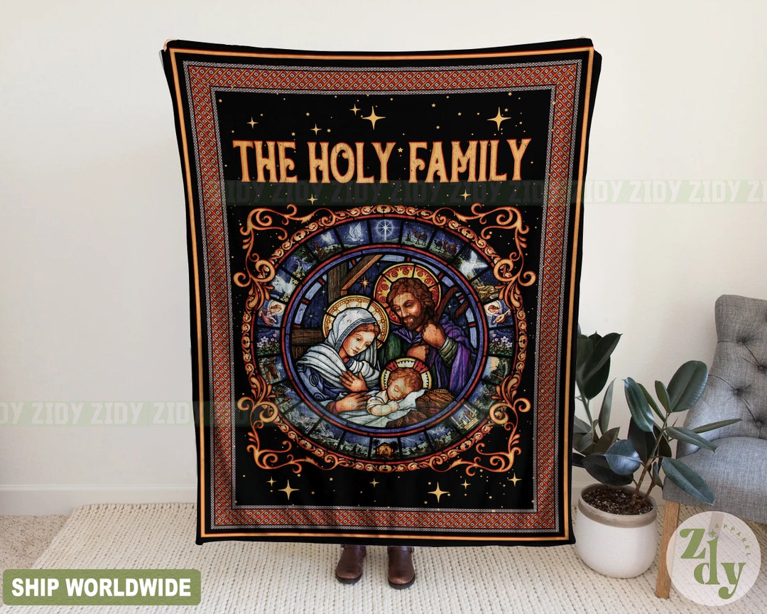 Catholic Prayer Blanket the Holy Family Blanket Jesus Etsy