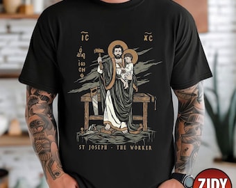 Saint Joseph The Worker Shirt, Christian T-shirt, Saint Joseph Terror Of Demons Tee, Traditional Catholic Shirt, Gift for Him