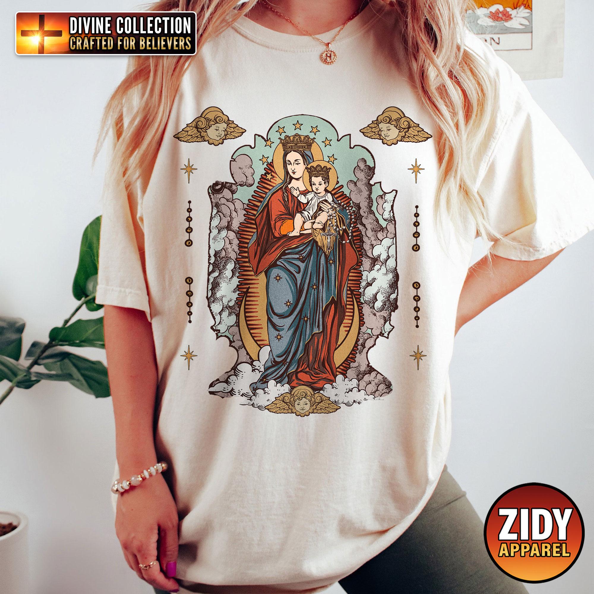 Our Lady of the Rosary Shirt, Virgin Mary Shirt, Mother Mary Shirt, Our ...