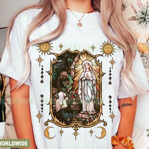 Lady Of Lourdes Shirt, Virgin Mary Shirt, Mother Mary Shirt, Our Lady Of Guadalupe Shirt image 2