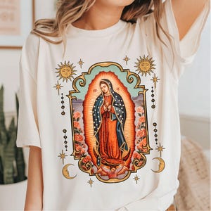 Virgin Mary Shirt, Our Lady Of Guadalupe Shirt, Religious Shirt, Marian Catholic T-Shirt, Virgin Mary T-shirt, Catholic Gifts For Women