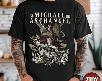 Saint Michael Vintage Shirt, St. Michael The Archangel Shirt, Catholic Shirt, Catholic Gift, Catholic Women Shirt, Gift For Him