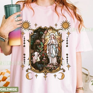 Lady Of Lourdes Shirt, Virgin Mary Shirt, Mother Mary Shirt, Our Lady Of Guadalupe Shirt image 6