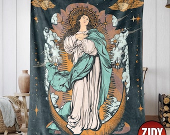 The Immaculate Conception Blanket, Mother Mary Blanket, Christian Blanket, Catholic Blanket, Christian Gift, Gift for Her, Blanket Gift