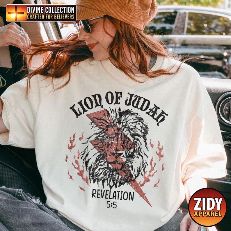 Lion Of Judah Shirt, Christian Shirt, Christian Apparel Shirt, Bible Verse Shirt, Christian Gift Shirt, Religious Shirt 画像 1
