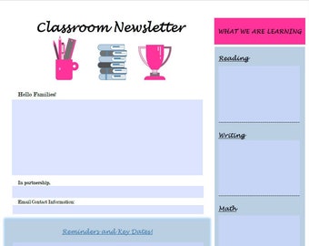 BUNDLE - 6 Sets of Classroom Newsletters/Parent Check Ins - EDITABLE & PRINTABLE