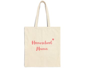 Sac fourre-tout en toile de coton Mama Love pour l'école à la maison