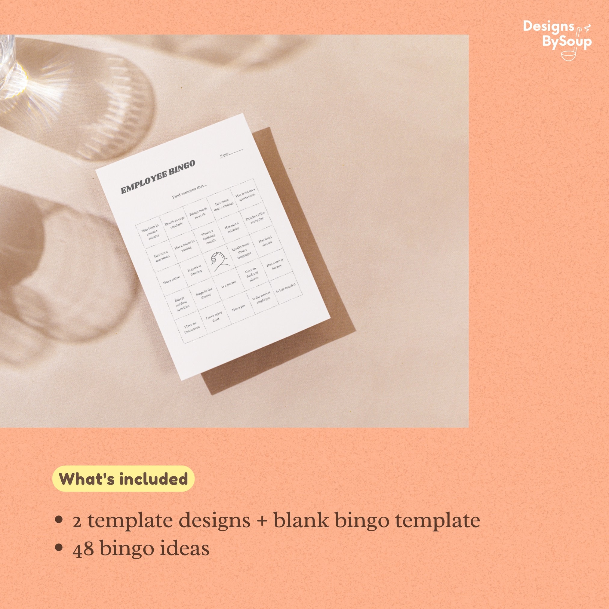 Employee Bingo, Work Bingo, Office Ice Breaker, Office Bingo, Bingo
