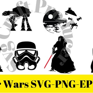 Star Wars SVG, Star Wars Clipart, Star Wars Silhouette Dark Power Dxf Files, 65+ Star wars Files, Bundle Star Cricut svg png eps dxfwars