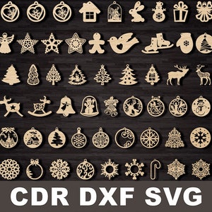 255 pacchetti SVG di Natale compatibili con CNC per taglio laser, file digitali per le festività per Cricut Glowforge, Silhouette dxf png EPS Design