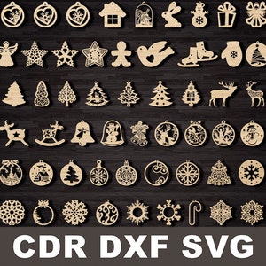 255 CNC Christmas Vector Files Bundle Vector cdr dxf svg for laser cut cnc Plasma Cricut Silhouette digital files