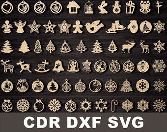 255 CNC Compatible Christmas SVG Bundle for Laser Cut, Digital Holiday Files for Cricut Glowforge, Silhouette dxf png EPS Desig