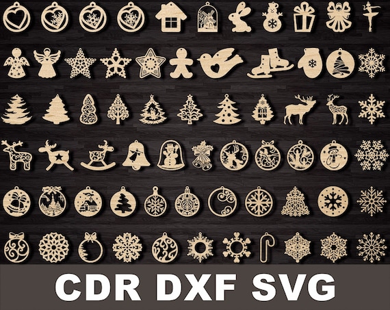 CNC Vector DXF Plasma Router Laser Cut DXF-CDR Vector Files Merry Christmas 
