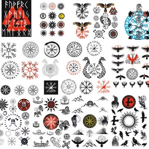 162 Viking SVG Bundle, Norse Mythology SVG, Vegvisir Valknut Raven Odin SVG, Viking Compass Laser Cut Files for Cricut Glowforge png dxf eps image 3