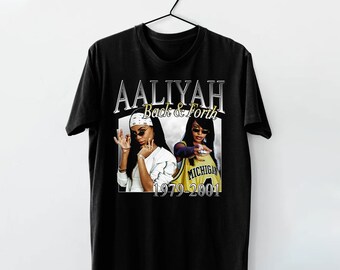 Aaliyah Black & Forth 1979-2001 Vintage TShirt, Aaliyah Legend Shirt, Music RnB Singer Rapper Shirt, Aaliyah Minimal Black Shirt