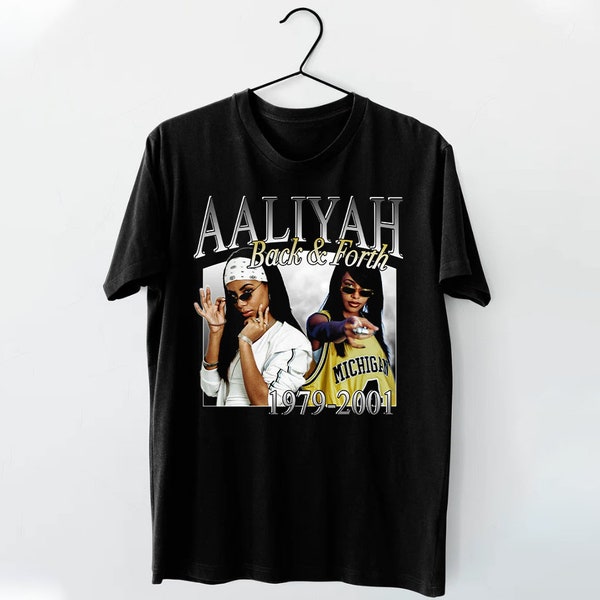 Aaliyah Black & Forth 1979-2001 Vintage TShirt, Aaliyah Legend Shirt, Muziek RnB Zanger Rapper Shirt, Aaliyah Minimal Black Shirt