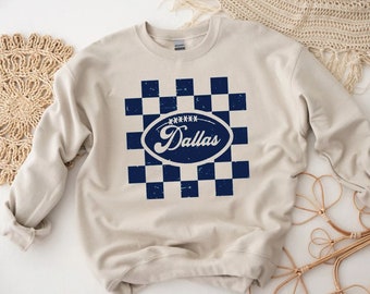 Vintage Style Dallas Football Retro Navy Sweatshirt, Dallas Football Team Sweatshirt, American Football Sweatshirt, Football Unisex Sweater