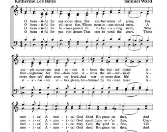 America The Beautiful version recueil de cantiques en téléchargement numérique | Partitions imprimées à la maison