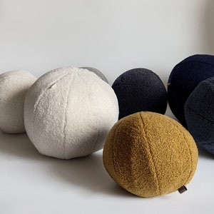 Memory Foam filled Boucle Ball Pillow, Ecological Sphere Cushion