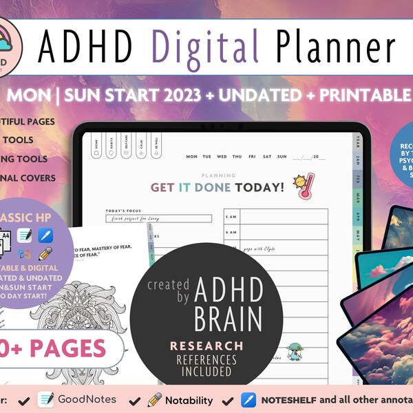 Adhd Digital Planner Etsy