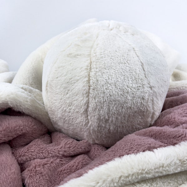 Oreiller boule en fausse fourrure avec rembourrage en mousse à mémoire de forme, coussin rond écologique