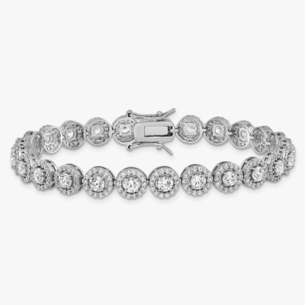 Tennis Bracelet, Tennis Bracelet For Women Gold, Diamond Bracelet, Bracelet For Women, 1.5Ct Simulated Diamond, 14K White Gold Plated