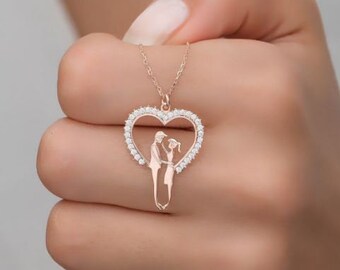 Romantic Necklace, Love Birds Dimoand Pendant, Necklace With Chain, 14K Rose Gold Plated, 1 Ct Round Cut Diamond Necklace, Anniversary Gifts