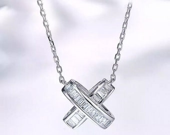 Necklaces For Women, Necklace Pendant, Cross Necklace, Gold Necklace, Diamond Necklace, Wedding Necklace, 14K White Gold, With Chain