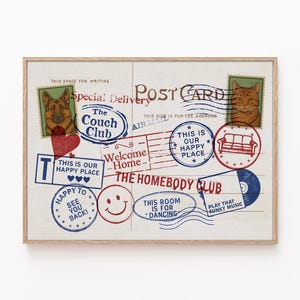 Feels So Good To Be Home, Postkarte Poster, Trendiger horizontaler Druck, Wohnung Ästhetik, Homebody Poster, moderne Dekoration, Briefmarke Dekor