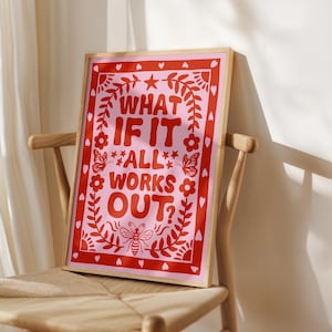 What If It All Works Out, What If It All Works Out Poster, Trendige Wandkunst, College Apart Ästhetik, druckbare Wandkunst, Digitaldrucke