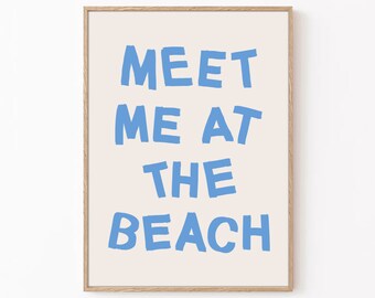 Meet Me at the Beach Art Print: Coastal Blue (Digital Download)