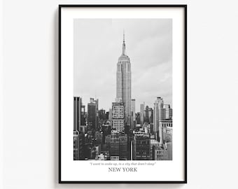 New York Cityscape Print: Black and White Home Decor (Digital Download)