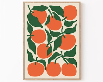 Retro Orange Print: Kitchen & Dining Room Wall Art (Digital Download)