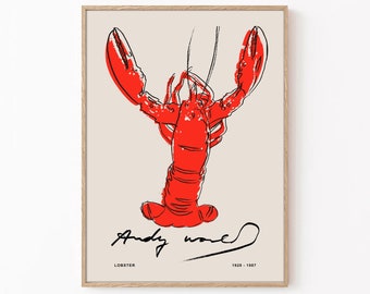 Red Lobster Wall Art Print: Retro Kitchen Decor (Digital Download)