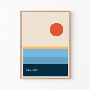 Bauhaus Art Print: Muted Retro Wall Decor (Digital Download)
