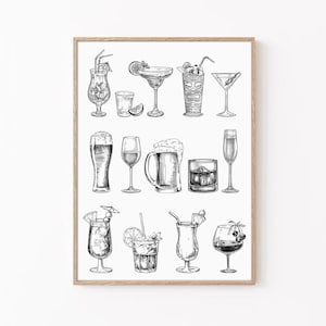 Retro Bar Cart Poster, Bar Cart Accessories, Bar Cart Print, Retro Bar Print, Vintage Bar Cart Poster, Retro Bar Cart Wall Art, #2