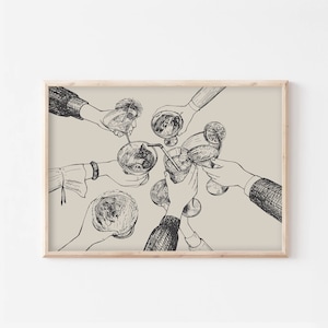 Proost kunst aan de muur, viering print, proost print, proost poster, wijn, champagne, digitale download, afdrukbare kunst, #2